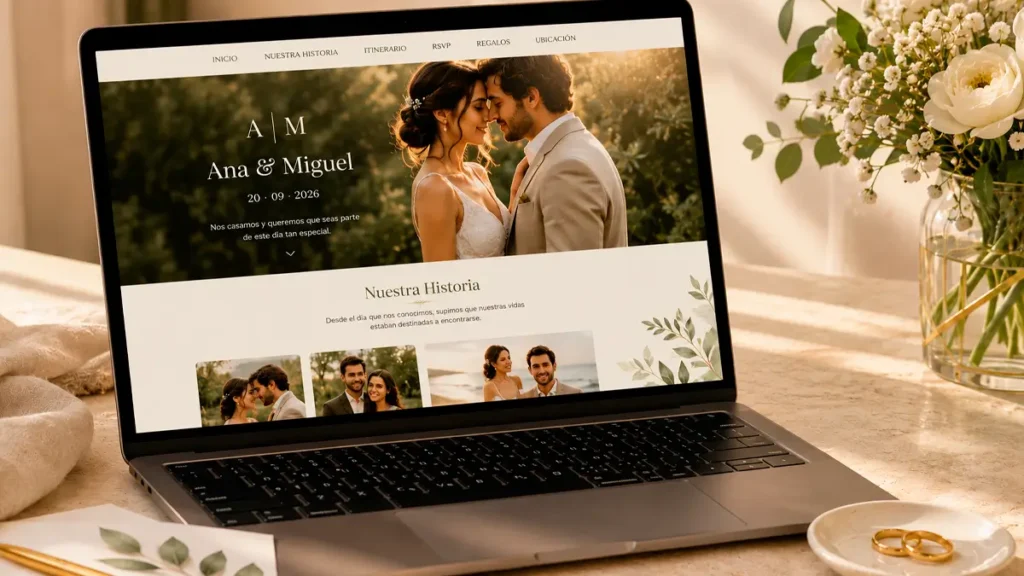 Sitio web premium para boda con invitación digital