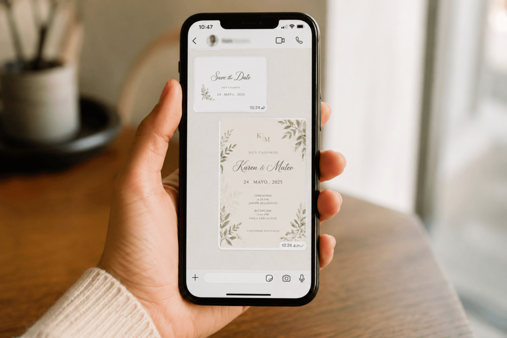 Diferencia entre save the date e invitación digital enviados por WhatsApp