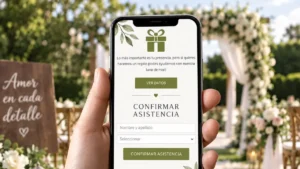 Qué es el RSVP en una boda: invitación elegante con la palabra RSVP visible