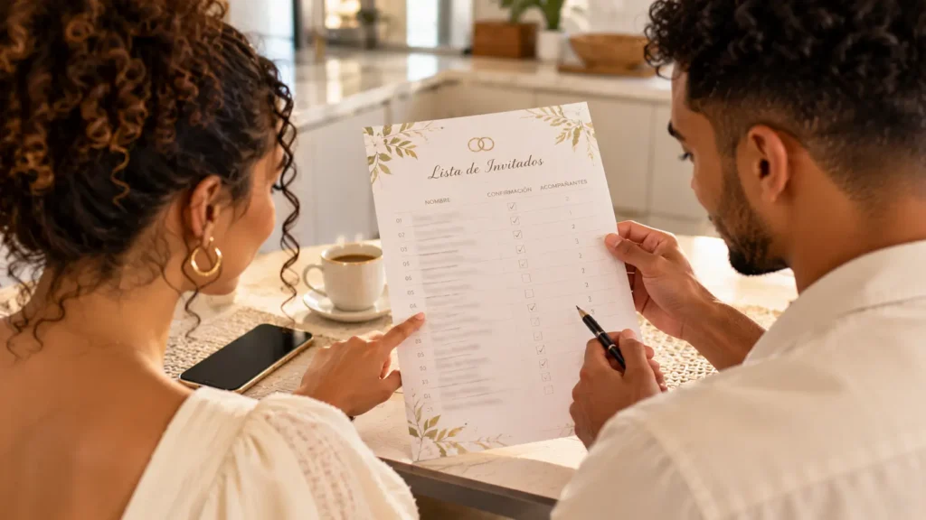 Lista de invitados para una boda económica